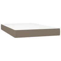 vidaXL Boxspringbett mit Matratze &amp; LED Taupe 120x200 cm Stoff