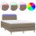 vidaXL Boxspringbett mit Matratze &amp; LED Taupe 120x200 cm Stoff