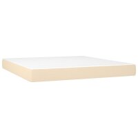 vidaXL Boxspringbett mit Matratze &amp; LED Creme 160x200 cm Stoff