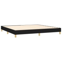 vidaXL Boxspringbett mit Matratze &amp; LED Schwarz 200x200 cm Stoff