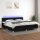 vidaXL Boxspringbett mit Matratze &amp; LED Schwarz 200x200 cm Stoff