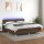 vidaXL Boxspringbett mit Matratze &amp; LED Dunkelbraun 180x200 cm Stoff