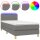 vidaXL Boxspringbett mit Matratze &amp; LED Dunkelgrau 100x200 cm Stoff