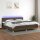 vidaXL Boxspringbett mit Matratze &amp; LED Dunkelbraun 200x200 cm Stoff