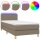 vidaXL Boxspringbett mit Matratze &amp; LED Taupe 100x200 cm Stoff