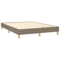 vidaXL Boxspringbett mit Matratze &amp; LED Taupe 140x200 cm Stoff