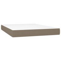 vidaXL Boxspringbett mit Matratze &amp; LED Taupe 140x200 cm Stoff