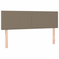 vidaXL Boxspringbett mit Matratze &amp; LED Taupe 140x200 cm Stoff