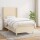 WOWONA Boxspringbett mit Matratze Creme 90x200 cm Stoff