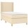 WOWONA Boxspringbett mit Matratze Creme 90x200 cm Stoff