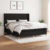 vidaXL Boxspringbett mit Matratze Schwarz 160x200 cm Stoff