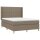 vidaXL Boxspringbett mit Matratze Taupe 140x200 cm Stoff