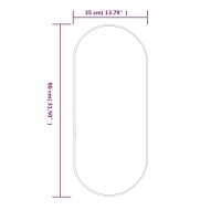 vidaXL Wandspiegel Silbern 80x35 cm Oval