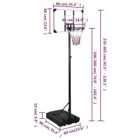 vidaXL Basketballst&auml;nder Transparent 235-305 cm Polycarbonat