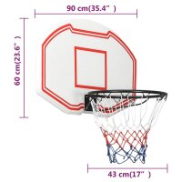 vidaXL Basketballkorb Wei&szlig; 90x60x2 cm Polyethylen