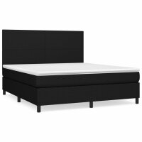 vidaXL Boxspringbett mit Matratze Schwarz 180x200 cm Stoff