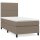 WOWONA Boxspringbett mit Matratze Taupe 80x200 cm Stoff