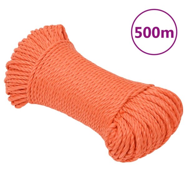 vidaXL Arbeitsseil Orange 3 mm 500 m Polypropylen