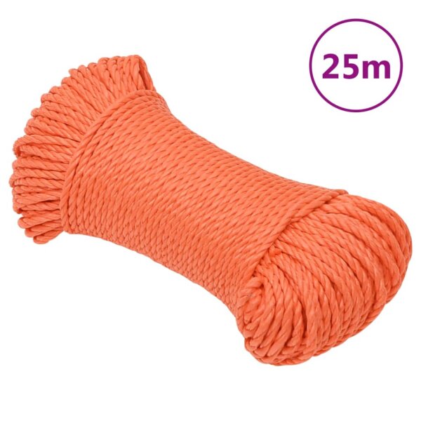 vidaXL Arbeitsseil Orange 6 mm 25 m Polypropylen