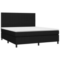 vidaXL Boxspringbett mit Matratze Schwarz 180x200 cm Stoff