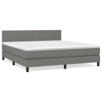 vidaXL Boxspringbett mit Matratze Dunkelgrau 180x200 cm Stoff