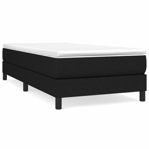 vidaXL Boxspringbett mit Matratze Schwarz 90x190 cm Stoff