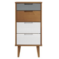 vidaXL Schubladenschrank MOLDE Braun 40x35x82 cm Massivholz Kiefer