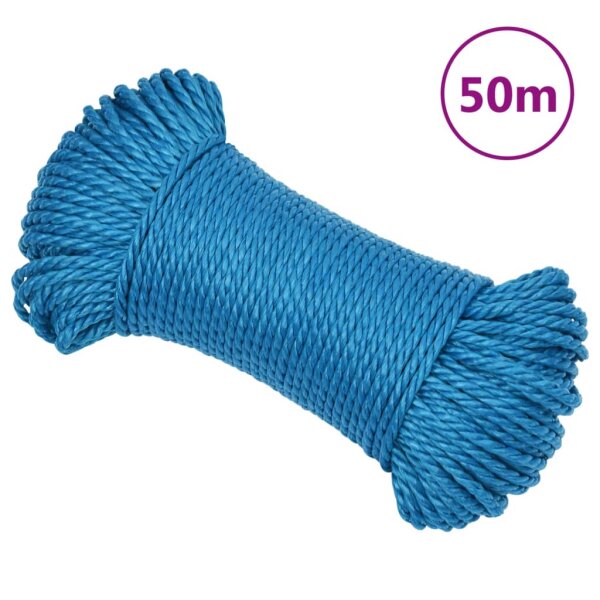 vidaXL Arbeitsseil Blau 8 mm 50 m Polypropylen