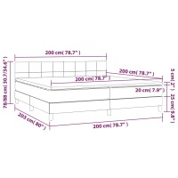 WOWONA Boxspringbett mit Matratze Dunkelgrau 200x200 cm Stoff