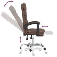 vidaXL Bürostuhl mit Massagefunktion Braun Kunstleder