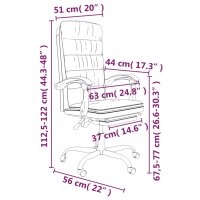 vidaXL B&uuml;rostuhl mit Liegefunktion Braun Kunstleder