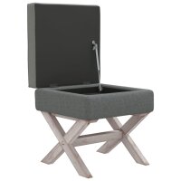 vidaXL Hocker mit Stauraum Dunkelgrau 45x45x49 cm Stoff