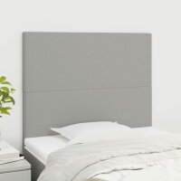 vidaXL Kopfteile 2 Stk. Hellgrau 90x5x78/88 cm Stoff