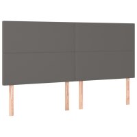 vidaXL Kopfteile 4 Stk. Grau 100x5x78/88 cm Kunstleder