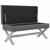 vidaXL Hocker mit Stauraum Dunkelgrau 110x45x49 cm Stoff