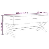 vidaXL Hocker mit Stauraum Dunkelgrau 110x45x49 cm Stoff