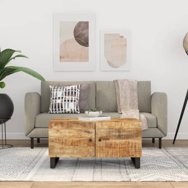 vidaXL Couchtisch 80x50x40 cm Massivholz Mango &amp; Holzwerkstoff