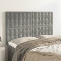 WOWONA Kopfteile 4 Stk. Hellgrau 72x5x78/88 cm Samt