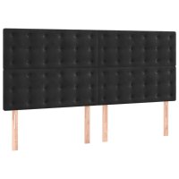 vidaXL Kopfteile 4 Stk. Schwarz 90x5x78/88 cm Samt