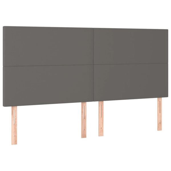 vidaXL Kopfteile 4 Stk. Grau 90x5x78/88 cm Kunstleder