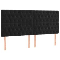 vidaXL Kopfteile 4 Stk. Schwarz 100x7x78/88 cm Samt