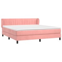 vidaXL Boxspringbett mit Matratze Rosa 180x200 cm Samt