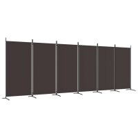vidaXL 6-tlg. Paravent Braun 520x180 cm Stoff