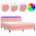 vidaXL Boxspringbett mit Matratze &amp; LED Rosa 180x200 cm Samt