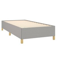 vidaXL Boxspringbett mit Matratze Hellgrau 90x200 cm Stoff