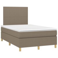 vidaXL Boxspringbett mit Matratze Taupe 120x200 cm Stoff