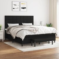 vidaXL Boxspringbett mit Matratze Schwarz 180x200 cm Stoff