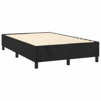 WOWONA Boxspringbett mit Matratze &amp; LED Schwarz 120x200 cm Samt