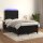 WOWONA Boxspringbett mit Matratze &amp; LED Schwarz 120x200 cm Samt