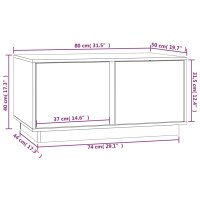 vidaXL Couchtisch 80x50x40 cm Massivholz Kiefer